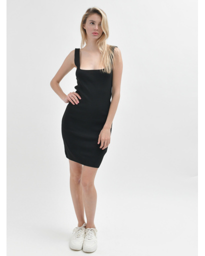 Трикотажна літня сукня 48579, Колір: Чорний, Розмір: M-L, зображення 6