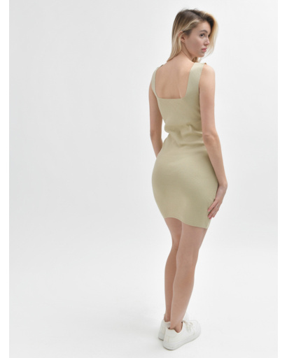 Трикотажна літня сукня 48580, Колір: Бежевий, Розмір: S-M, зображення 2