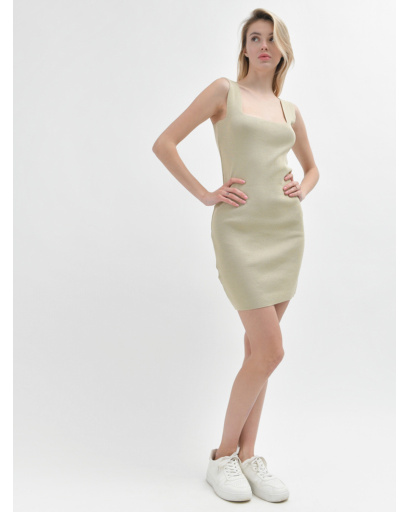 Трикотажна літня сукня 48580, Колір: Бежевий, Розмір: S-M, зображення 3