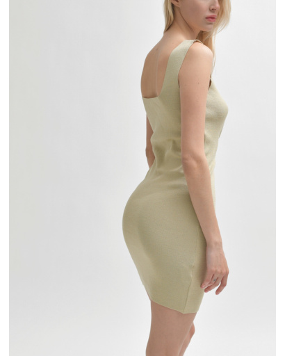 Трикотажна літня сукня 48580, Колір: Бежевий, Розмір: S-M, зображення 4