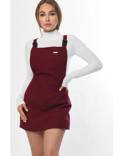 Платье-комбинезон с карманом 36264, Цвет: Бургунди, Размер: L, изображение 2