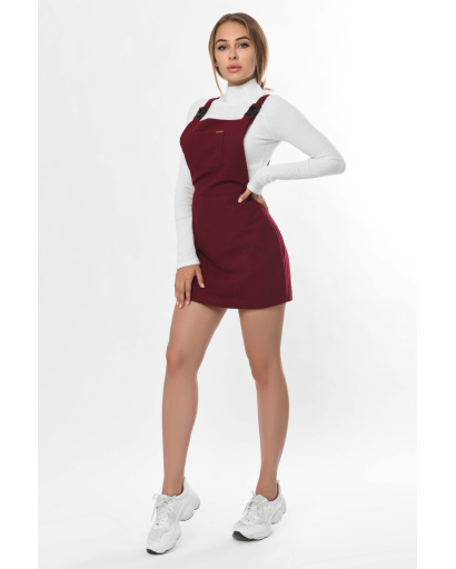 Платье-комбинезон с карманом 36264, Цвет: Бургунди, Размер: L, изображение 3