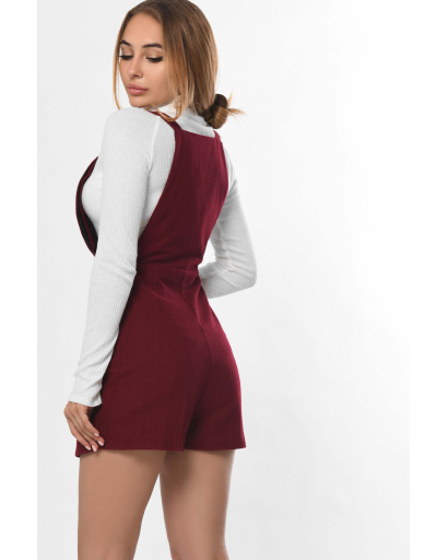 Платье-комбинезон с карманом 36264, Цвет: Бургунди, Размер: L, изображение 4