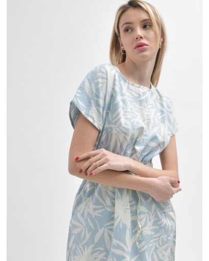 Блакитна сукня міді у стилі сафарі 55990, Колір: Блакитний, Розмір: S, зображення 2