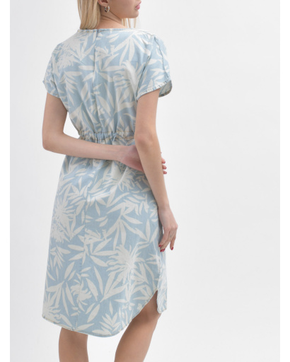 Блакитна сукня міді у стилі сафарі 55990, Колір: Блакитний, Розмір: S, зображення 3