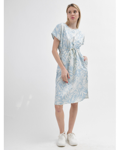 Блакитна сукня міді у стилі сафарі 55990, Колір: Блакитний, Розмір: S, зображення 4