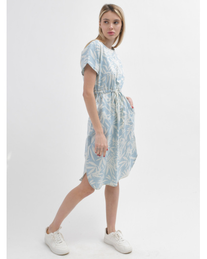 Блакитна сукня міді у стилі сафарі 55990, Колір: Блакитний, Розмір: S, зображення 6