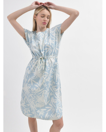 Блакитна сукня міді у стилі сафарі 55990, Колір: Блакитний, Розмір: S, зображення 7