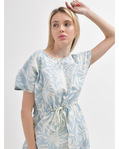 Блакитна сукня міді у стилі сафарі 55990, Колір: Блакитний, Розмір: S, зображення 8