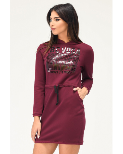 Спортивна сукня зі штрих-кодом 31973, Колір: Бургунді, Розмір: XS, зображення 3