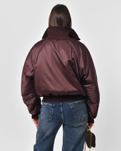 Бомбер жіночий з кишенями X-Woyz LS-8962-16 57280, Колір: Бургунді, Розмір: S, зображення 2