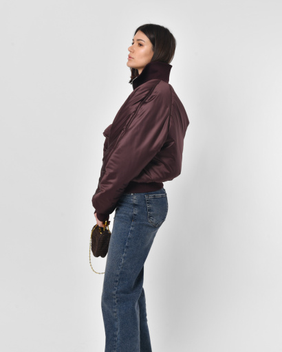 Бомбер жіночий з кишенями X-Woyz LS-8962-16 57280, Колір: Бургунді, Розмір: S, зображення 3