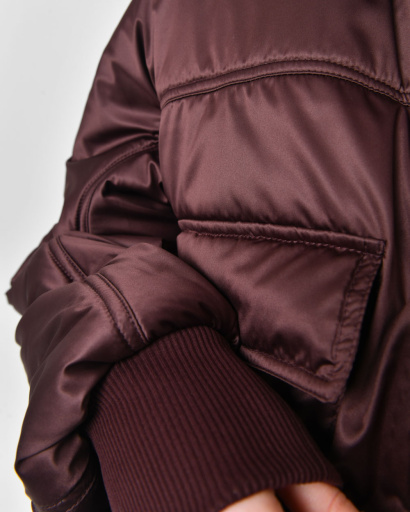 Бомбер жіночий з кишенями X-Woyz LS-8962-16 57280, Колір: Бургунді, Розмір: S, зображення 4