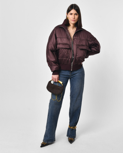 Бомбер жіночий з кишенями X-Woyz LS-8962-16 57280, Колір: Бургунді, Розмір: S, зображення 6