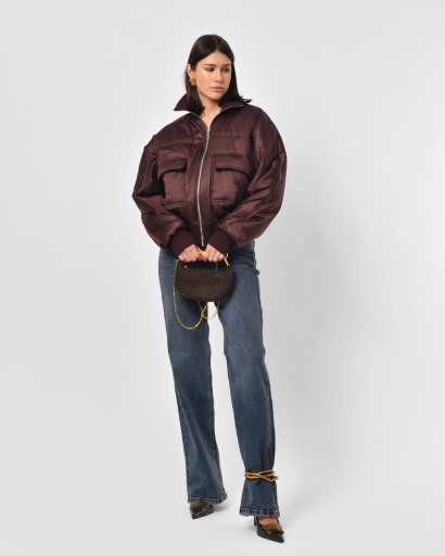 Бомбер жіночий з кишенями X-Woyz LS-8962-16 57280, Колір: Бургунді, Розмір: S, зображення 7