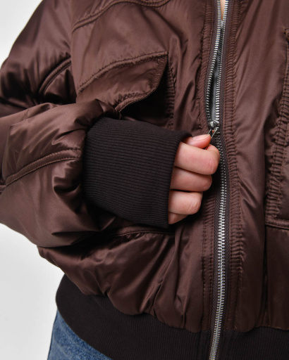 Бомбер жіночий з кишенями X-Woyz LS-8962-26 57281, Колір: Коричневий, Розмір: S, зображення 5