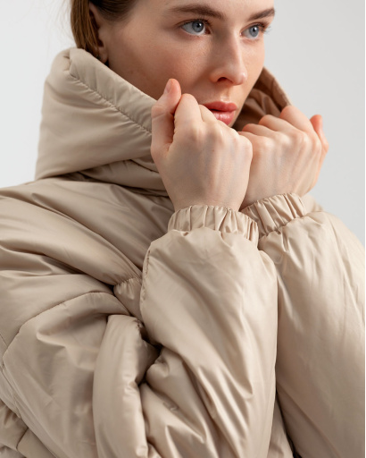 Легка бежева куртка з капюшоном 40269, Колір: Бежевий, Розмір: M, зображення 7