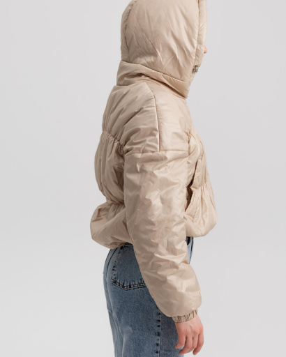 Легка бежева куртка з капюшоном 40269, Колір: Бежевий, Розмір: M, зображення 5