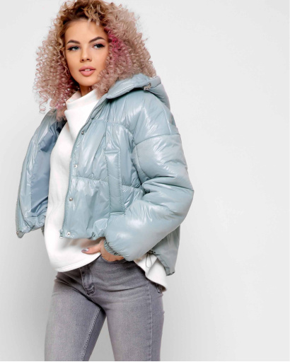 Легка блакитна куртка з капюшоном 40272, Колір: М'ята, Розмір: M, зображення 2