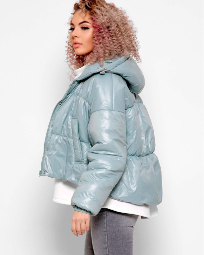 Легка блакитна куртка з капюшоном 40272, Колір: М'ята, Розмір: M, зображення 7