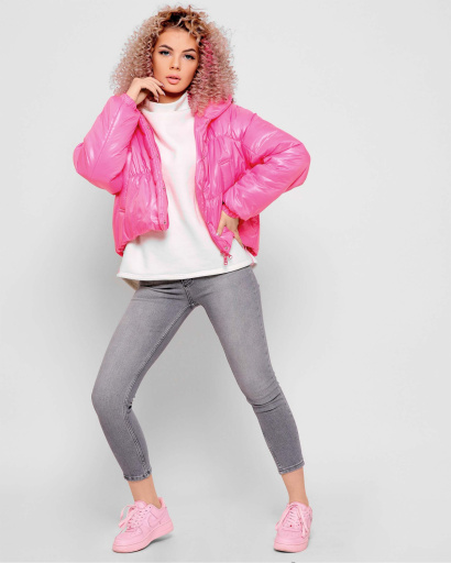 Легка малинова куртка з капюшоном 40274, Колір: Малина, Розмір: M, зображення 6