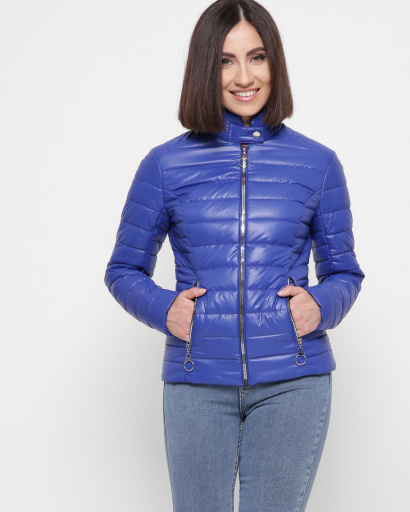 Синяя стеганная куртка 41821, Цвет: Синий, Размер: XS, изображение 2