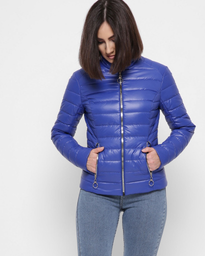 Синяя стеганная куртка 41821, Цвет: Синий, Размер: XS, изображение 4
