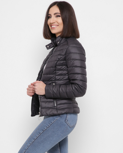 Демисезонная графитовая куртка на застежке 41822, Цвет: Графит, Размер: XS, изображение 3