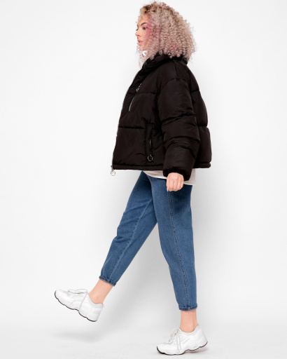 Модная черная куртка с высоким воротником 40788, Цвет: Черный, Размер: L, изображение 2