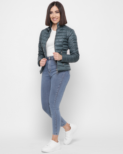 Темно-зеленая куртка на застежке 41823, Цвет: Зеленый, Размер: XS, изображение 4