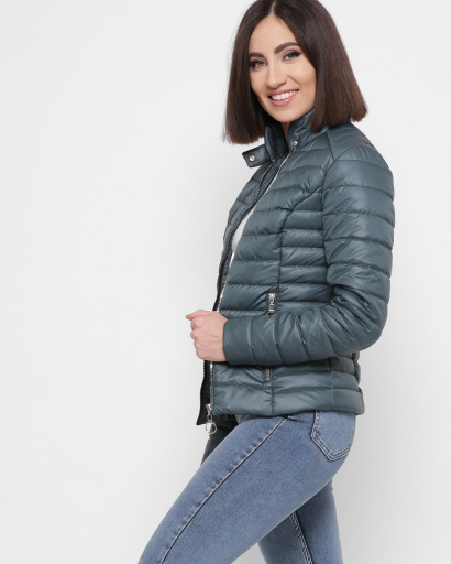Темно-зеленая куртка на застежке 41823, Цвет: Зеленый, Размер: XS, изображение 5