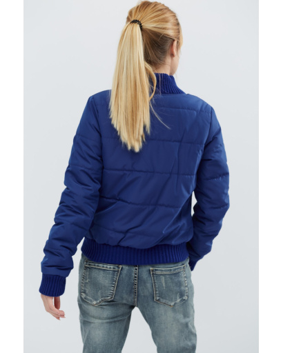 Коротка куртка з великими накладними кишенями синього кольору 32121, Колір: Синій, Розмір: S, зображення 4