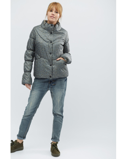 Женская серая куртка на кнопках 32127, Цвет: Серый, Размер: L, изображение 2