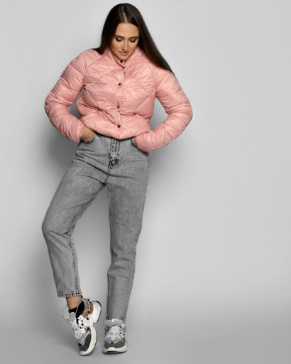 Легка рожева демісезонна куртка 55190, Колір: Рожевий, Розмір: L, зображення 2