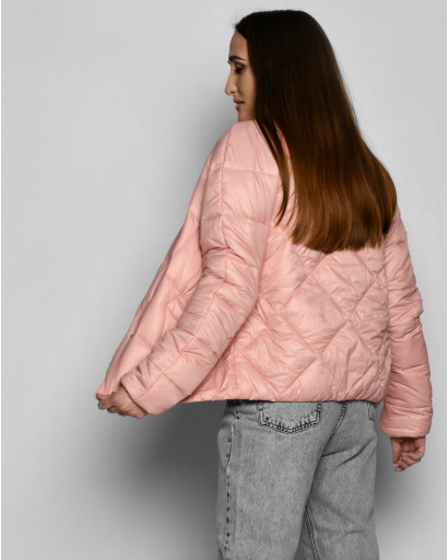 Легка рожева демісезонна куртка 55190, Колір: Рожевий, Розмір: L, зображення 4
