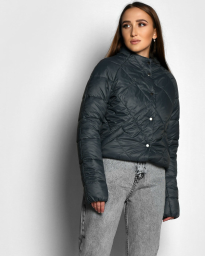 Легка нефритова демісезонна куртка 55191, Колір: Зелений, Розмір: XS, зображення 3