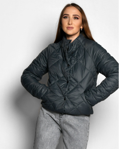 Легка нефритова демісезонна куртка 55191, Колір: Зелений, Розмір: XS, зображення 5