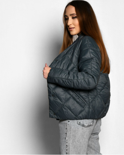 Легка нефритова демісезонна куртка 55191, Колір: Зелений, Розмір: XS, зображення 6