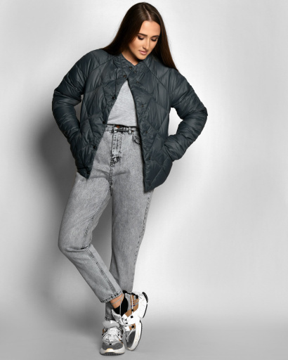 Легка нефритова демісезонна куртка 55191, Колір: Зелений, Розмір: XS, зображення 7