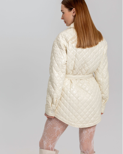 Женская куртка-рубашка цвета молоко 53333, Цвет: Молочний, Размер: XS, изображение 6