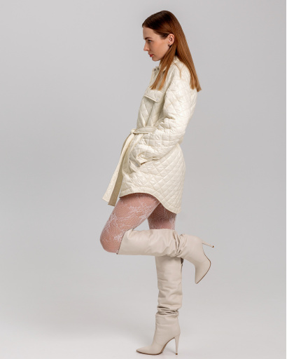 Женская куртка-рубашка цвета молоко 53333, Цвет: Молочний, Размер: XS, изображение 3