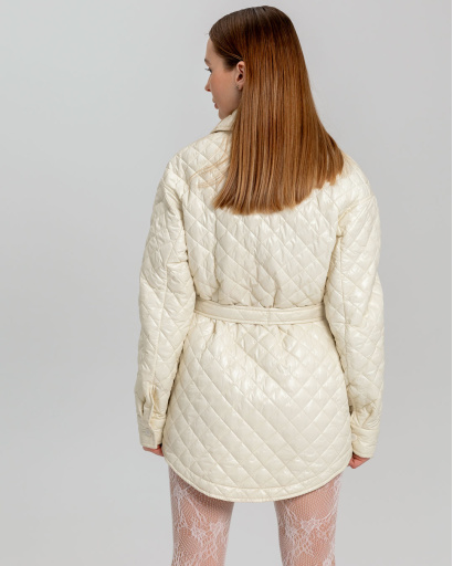 Женская куртка-рубашка цвета молоко 53333, Цвет: Молочний, Размер: XS, изображение 5