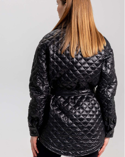 Жіноча куртка-сорочка чорного кольору 53334, Колір: Чорний, Розмір: S, зображення 3