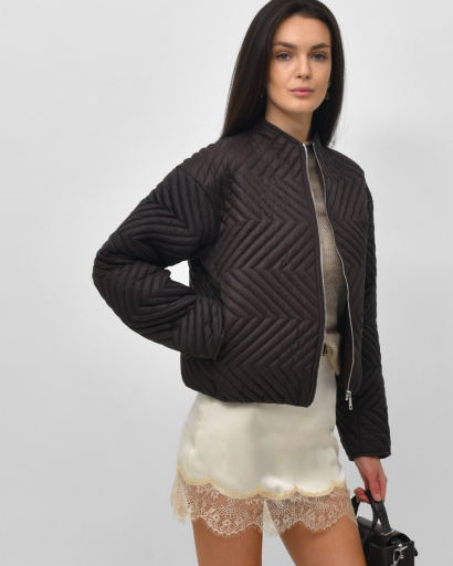 Жіноча стьобана демісезонна куртка, коричнева 57276, Колір: Коричневий, Розмір: L, зображення 3