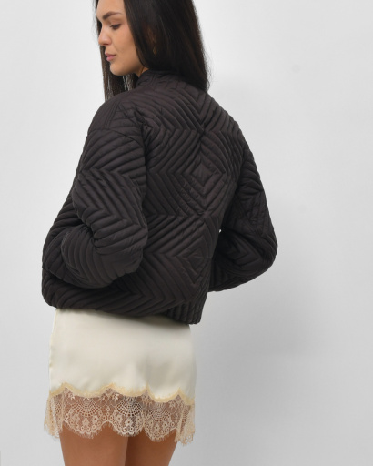 Жіноча стьобана демісезонна куртка, коричнева 57276, Колір: Коричневий, Розмір: L, зображення 7