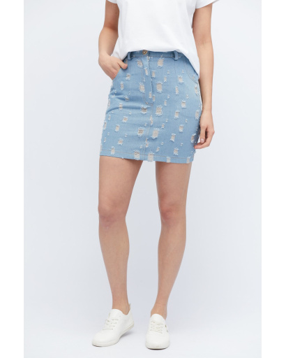 Юбка женская джинсовая мини Carica UB-3245-11 58056, Цвет: Голубой, Размер: XS, изображение 3