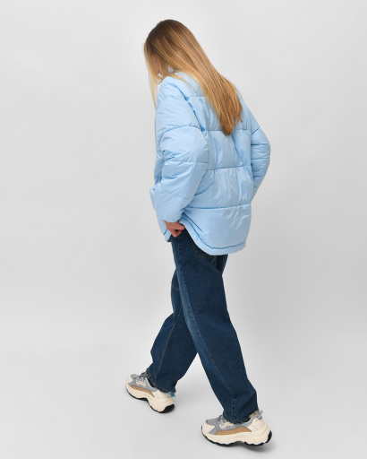 Легка жіноча куртка блакитного кольору 55472, Колір: Блакитний, Розмір: M, зображення 7