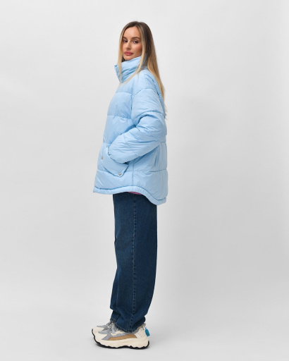 Легка жіноча куртка блакитного кольору 55472, Колір: Блакитний, Розмір: M, зображення 3