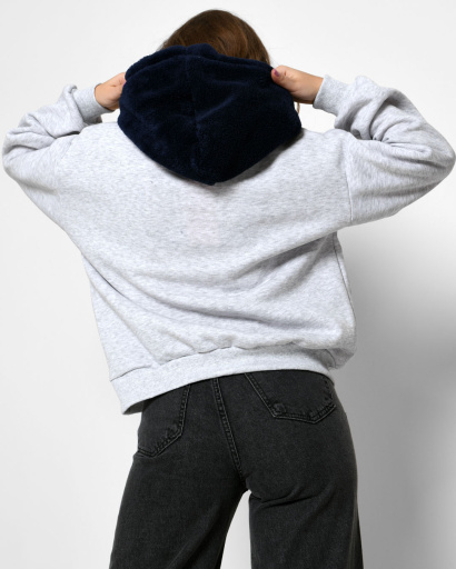 Теплое серое худи в американском стиле 52335, Цвет: Серый, Размер: M, изображение 4