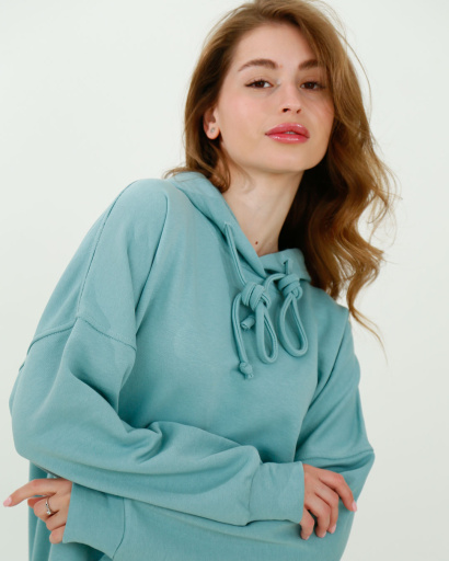 Женское нефритовое худи оверсайз 38161, Цвет: Мята, Размер: XS, изображение 2